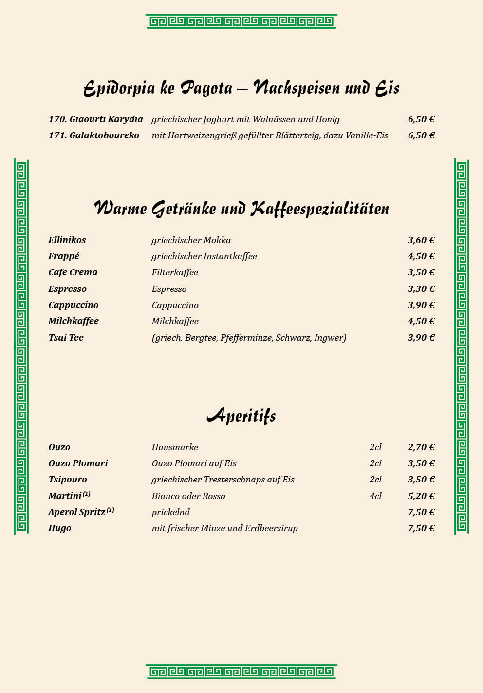 Taverna Der Grieche Berlin - Friedrichshagen Speisekarte 10